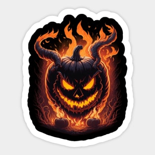 Halloween devil pumpkin  shirt Sticker